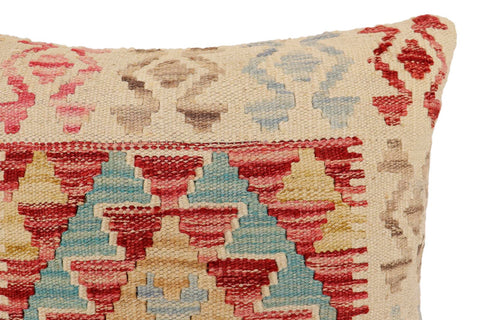 handmade Traditional Pillow Red Blue Hand-Woven SQUARE 100% WOOL Hand woven turkish pillow2 x 2