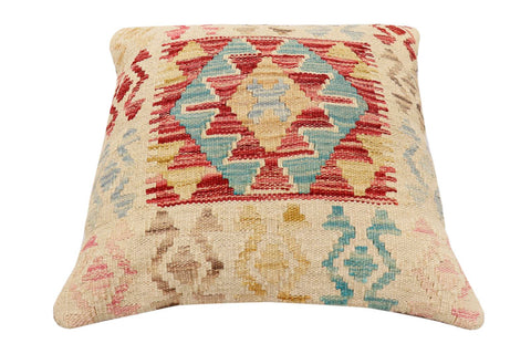 handmade Traditional Pillow Red Blue Hand-Woven SQUARE 100% WOOL Hand woven turkish pillow2 x 2