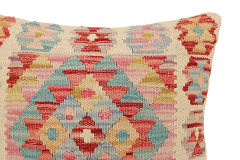 handmade Traditional Pillow Rust Blue Hand-Woven SQUARE 100% WOOL Hand woven turkish pillow2 x 2