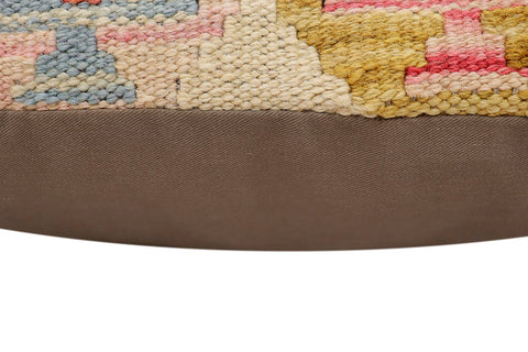 handmade Traditional Pillow Rust Blue Hand-Woven SQUARE 100% WOOL  Hand woven turkish pillow  2 x 2