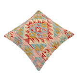 handmade Traditional Pillow Red Beige Hand-Woven SQUARE 100% WOOL Hand woven turkish pillow2' x 2'