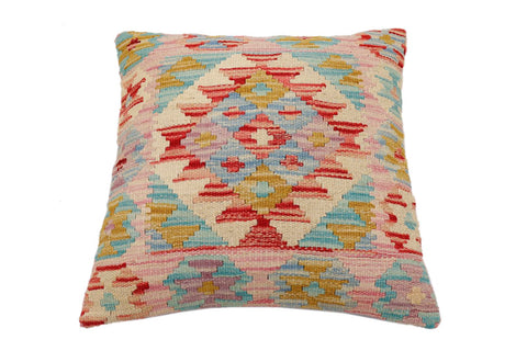 handmade Traditional Pillow Red Beige Hand-Woven SQUARE 100% WOOL Hand woven turkish pillow2 x 2