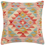 handmade Traditional Pillow Red Beige Hand-Woven SQUARE 100% WOOL Hand woven turkish pillow2' x 2'