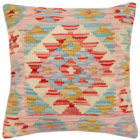 handmade Traditional Pillow Red Beige Hand-Woven SQUARE 100% WOOL Hand woven turkish pillow2 x 2