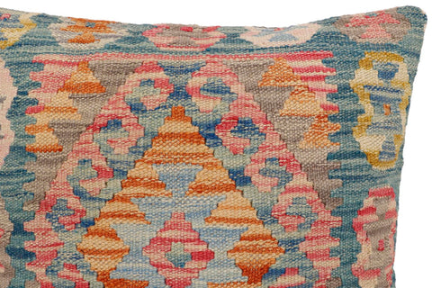 handmade Traditional Pillow Green Blue Hand-Woven SQUARE 100% WOOL Hand woven turkish pillow2 x 2