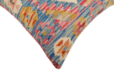 handmade Traditional Pillow Blue Beige Hand-Woven SQUARE 100% WOOL Hand woven turkish pillow2 x 2