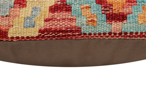 handmade Traditional Pillow Rust Blue Hand-Woven SQUARE 100% WOOL Hand woven turkish pillow2 x 2