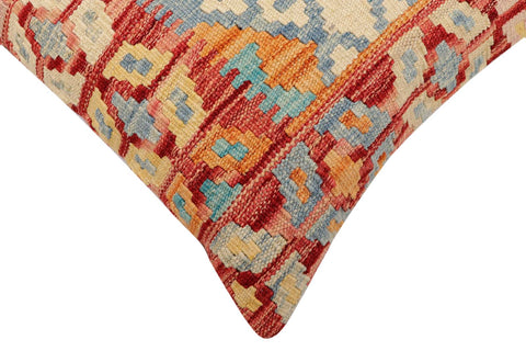 handmade Traditional Pillow Rust Blue Hand-Woven SQUARE 100% WOOL Hand woven turkish pillow2 x 2