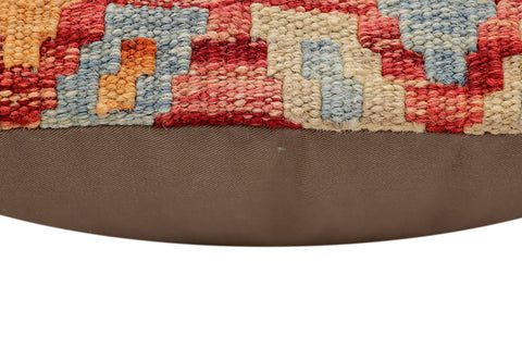 handmade Traditional Pillow Rust Blue Hand-Woven SQUARE 100% WOOL Hand woven turkish pillow2 x 2