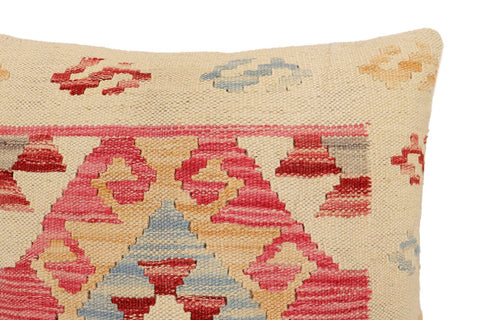 handmade Traditional Pillow Beige Pink Hand-Woven SQUARE 100% WOOL Hand woven turkish pillow2 x 2