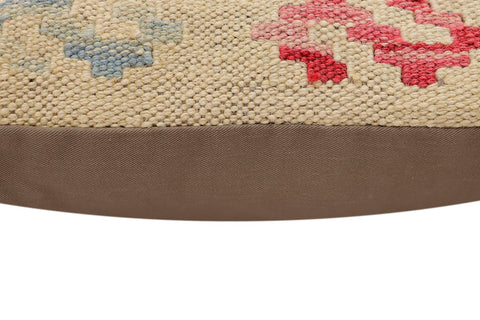 handmade Traditional Pillow Beige Pink Hand-Woven SQUARE 100% WOOL Hand woven turkish pillow2 x 2