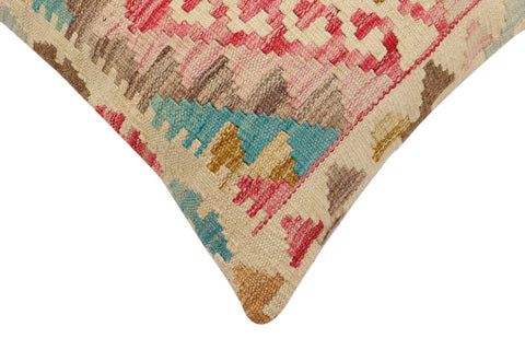 handmade Traditional Pillow Beige Blue Hand-Woven SQUARE 100% WOOL Hand woven turkish pillow2 x 2