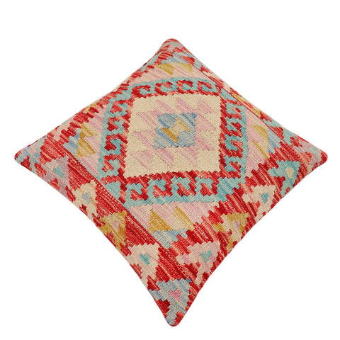 handmade Traditional Pillow Red Beige Hand-Woven SQUARE 100% WOOL Hand woven turkish pillow2 x 2