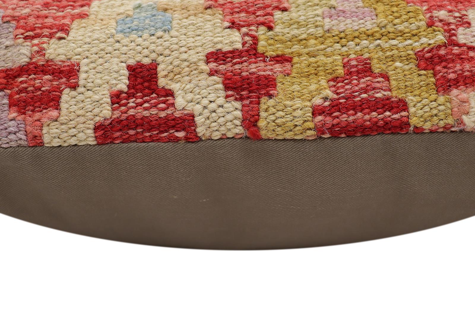 handmade Traditional Pillow Red Beige Hand-Woven SQUARE 100% WOOL Hand woven turkish pillow2 x 2