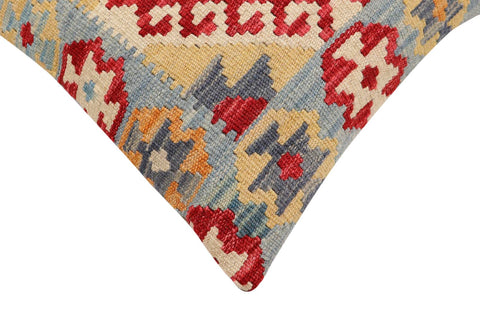 handmade Traditional Pillow Blue Red Hand-Woven SQUARE 100% WOOL Hand woven turkish pillow2 x 2