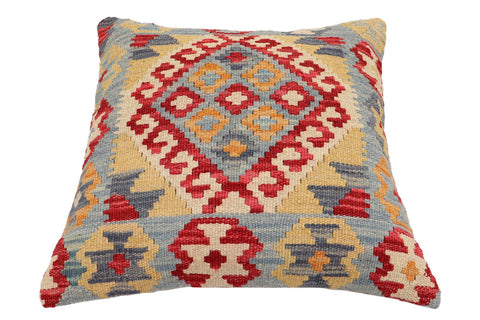 handmade Traditional Pillow Blue Red Hand-Woven SQUARE 100% WOOL Hand woven turkish pillow2 x 2