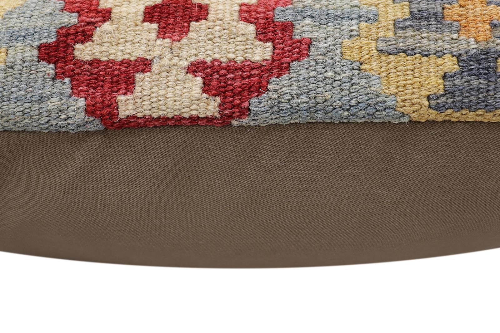 handmade Traditional Pillow Blue Red Hand-Woven SQUARE 100% WOOL Hand woven turkish pillow2 x 2