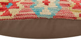handmade Traditional Pillow Red Beige Hand-Woven SQUARE 100% WOOL Hand woven turkish pillow2' x 2'