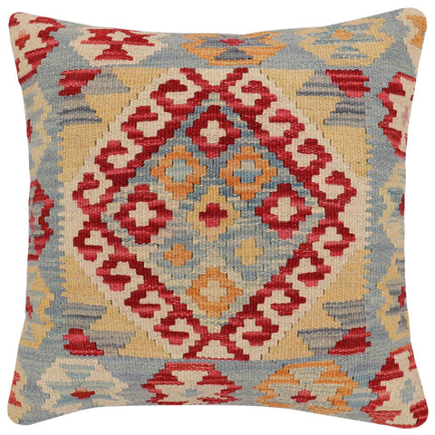 handmade Traditional Pillow Red Beige Hand-Woven SQUARE 100% WOOL Hand woven turkish pillow2 x 2