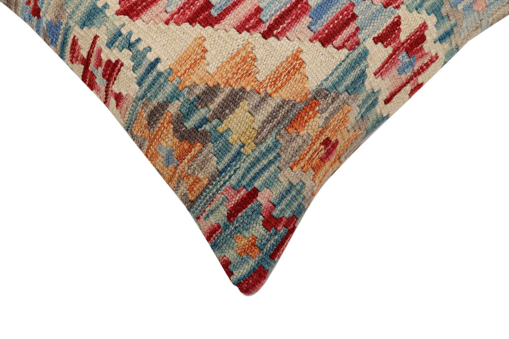 handmade Traditional Pillow Beige Red Hand-Woven SQUARE 100% WOOL Hand woven turkish pillow2' x 2'