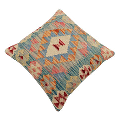handmade Traditional Pillow Green Blue Hand-Woven SQUARE 100% WOOL Hand woven turkish pillow2' x 2'
