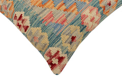 handmade Traditional Pillow Green Blue Hand-Woven SQUARE 100% WOOL Hand woven turkish pillow2' x 2'