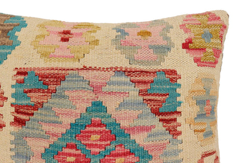 handmade Traditional Pillow Beige Red Hand-Woven SQUARE 100% WOOL Hand woven turkish pillow2 x 2