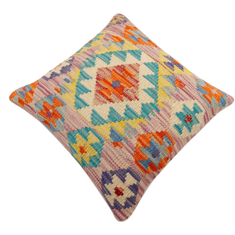 handmade Traditional Pillow Purple Beige Hand-Woven SQUARE 100% WOOL Hand woven turkish pillow2 x 2