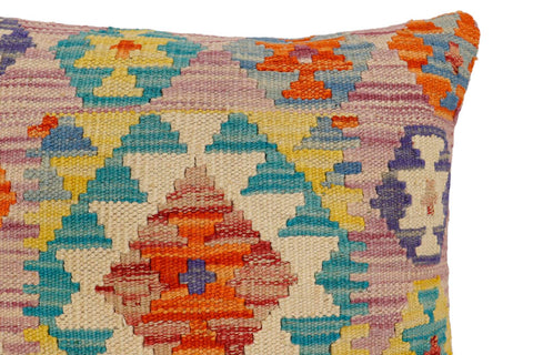 handmade Traditional Pillow Purple Beige Hand-Woven SQUARE 100% WOOL Hand woven turkish pillow2 x 2