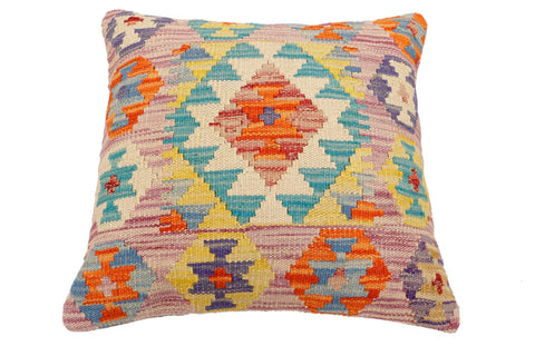 handmade Traditional Pillow Purple Beige Hand-Woven SQUARE 100% WOOL Hand woven turkish pillow2 x 2