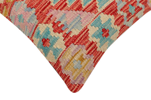 handmade Traditional Pillow Red Blue Hand-Woven SQUARE 100% WOOL Hand woven turkish pillow2 x 2