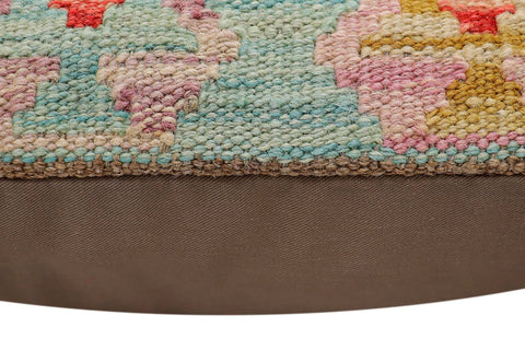 handmade Traditional Pillow Blue Rust Hand-Woven SQUARE 100% WOOL Hand woven turkish pillow2 x 2
