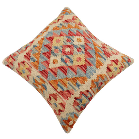 handmade Traditional Pillow Beige Rust Hand-Woven SQUARE 100% WOOL Hand woven turkish pillow2 x 2