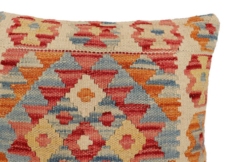 handmade Traditional Pillow Beige Rust Hand-Woven SQUARE 100% WOOL Hand woven turkish pillow2 x 2