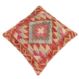 handmade Traditional Pillow Rust Beige Hand-Woven SQUARE 100% WOOL Hand woven turkish pillow2' x 2'