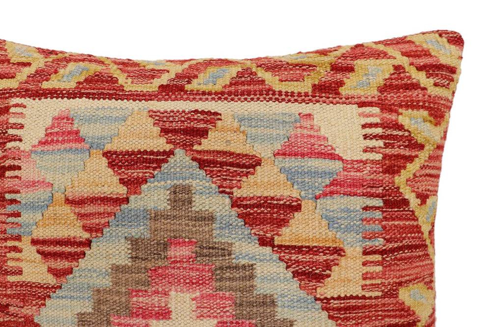 handmade Traditional Pillow Rust Beige Hand-Woven SQUARE 100% WOOL Hand woven turkish pillow2' x 2'