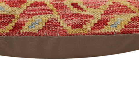 handmade Traditional Pillow Rust Beige Hand-Woven SQUARE 100% WOOL Hand woven turkish pillow2 x 2