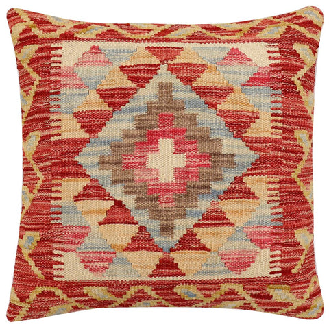 handmade Traditional Pillow Rust Beige Hand-Woven SQUARE 100% WOOL Hand woven turkish pillow2 x 2