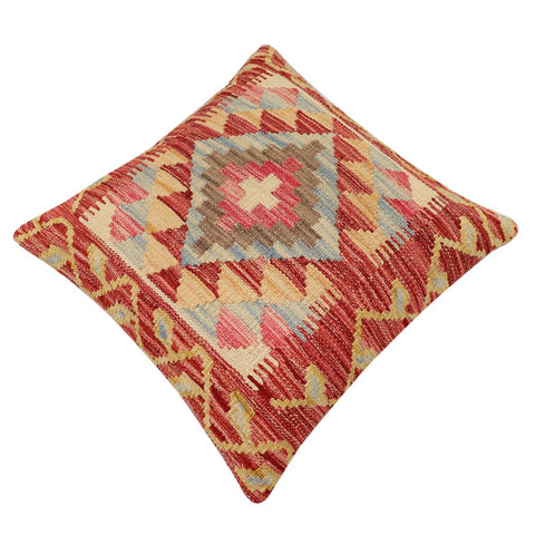 handmade Traditional Pillow Rust Beige Hand-Woven SQUARE 100% WOOL Hand woven turkish pillow2 x 2