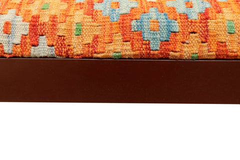 handmade Traditional Shoe Rack Rust Blue Hand-made RECTANGLE Vegetable dyed wool and wood  