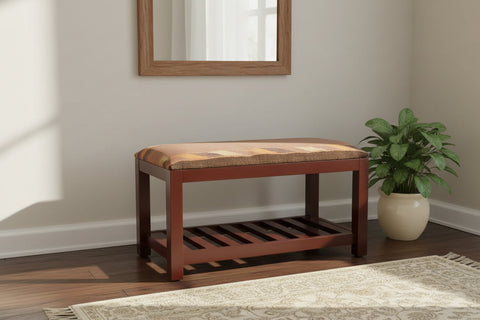 handmade Vintage Shoe Rack Orange Purple Hand-made RECTANGLE Vegetable dyed wool and wood  