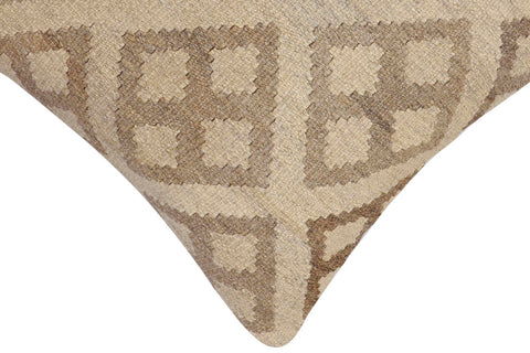 handmade Traditional Pillow Beige Tan Hand-Woven SQUARE 100% WOOL Hand woven turkish pillow2 x 2