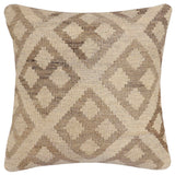 handmade Traditional Pillow Beige Tan Hand-Woven SQUARE 100% WOOL Hand woven turkish pillow2' x 2'