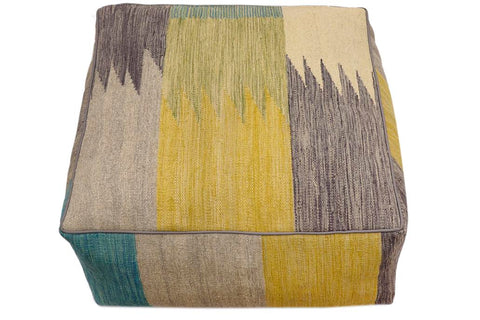 handmade Modern Floor Cushion Gray Gray Hand-made SQUARE 100% WOOL Floor Cushion Floor Pillow