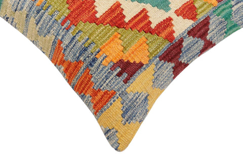 handmade Traditional Pillow Rust Blue Hand-Woven SQUARE 100% WOOL Hand woven turkish pillow2 x 2