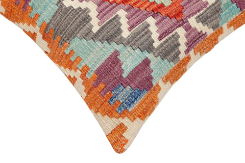 handmade Traditional Pillow Rust Blue Hand-Woven SQUARE 100% WOOL Hand woven turkish pillow2 x 2