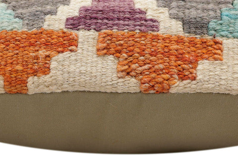 handmade Traditional Pillow Rust Blue Hand-Woven SQUARE 100% WOOL Hand woven turkish pillow2 x 2
