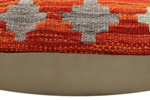 handmade Traditional Pillow Rust Blue Hand-Woven SQUARE 100% WOOL Hand woven turkish pillow2 x 2