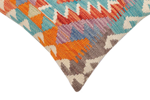 handmade Traditional Pillow Rust Blue Hand-Woven SQUARE 100% WOOL Hand woven turkish pillow2 x 2