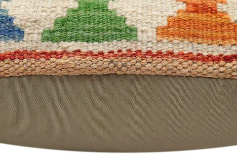 handmade Traditional Pillow Rust Blue Hand-Woven SQUARE 100% WOOL  Hand woven turkish pillow  3 x 5